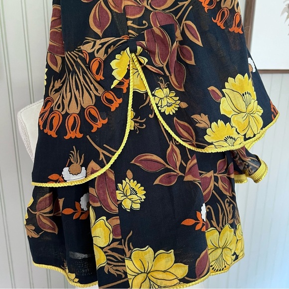 Alexander Luxe Vintage Autumn Floral Tiered Maxi Full Skirt - Picture 8 of 8